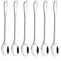 6PCS  Coffee Spoon Long Handle Ice Cream Dessert Tea Spoon For Picnic Drinkware Tableware Kitchen Set Supply 2