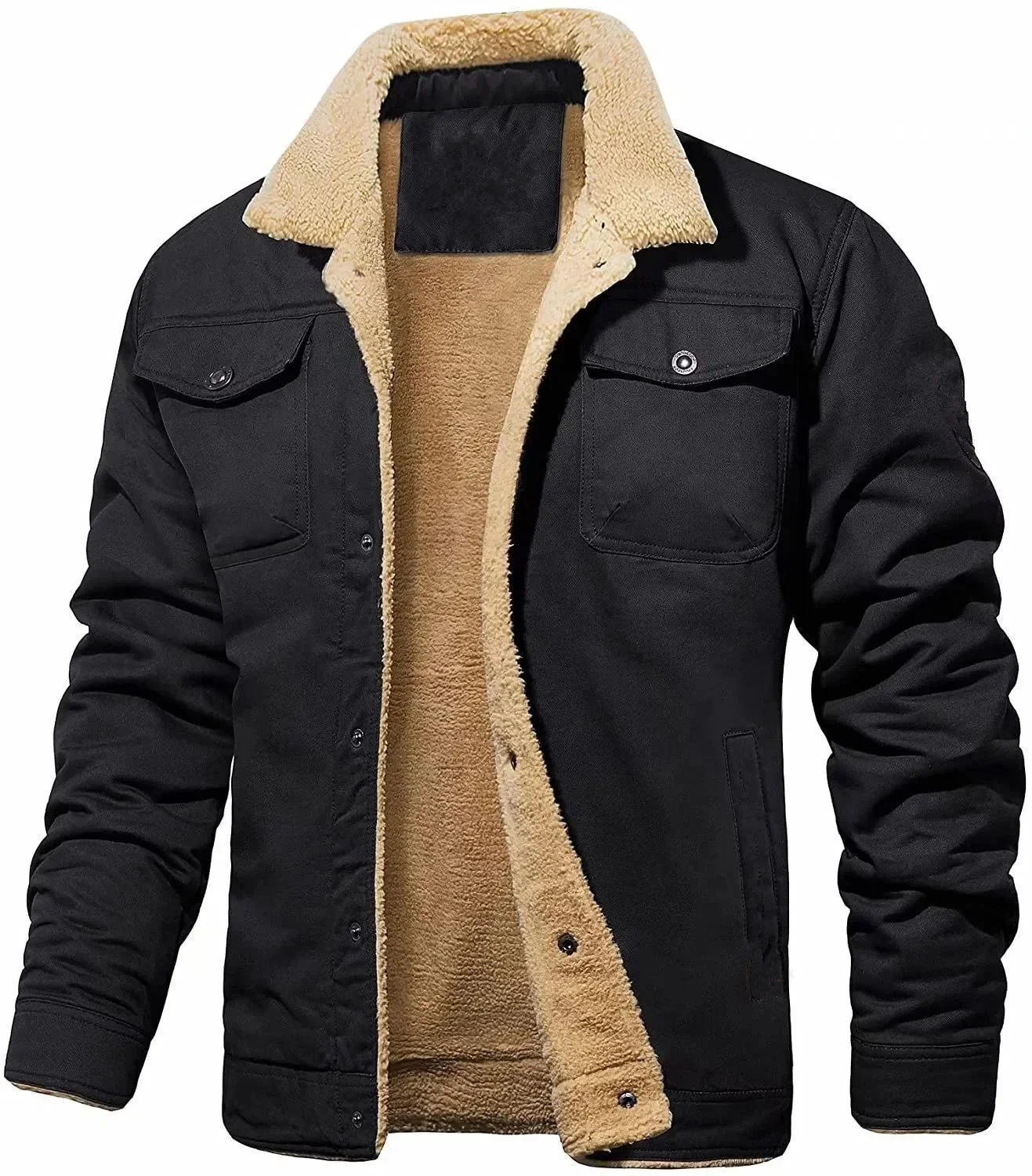 Cotton Jacket Customizable UZZDSS Pleated Collar