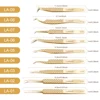 Lashtalk Precision Fiber Tip Tweezer Eyelash Extensions Diamond Grip Anti-Slip Premium Gold Stainless Steel Makeup From Nagaraku 6