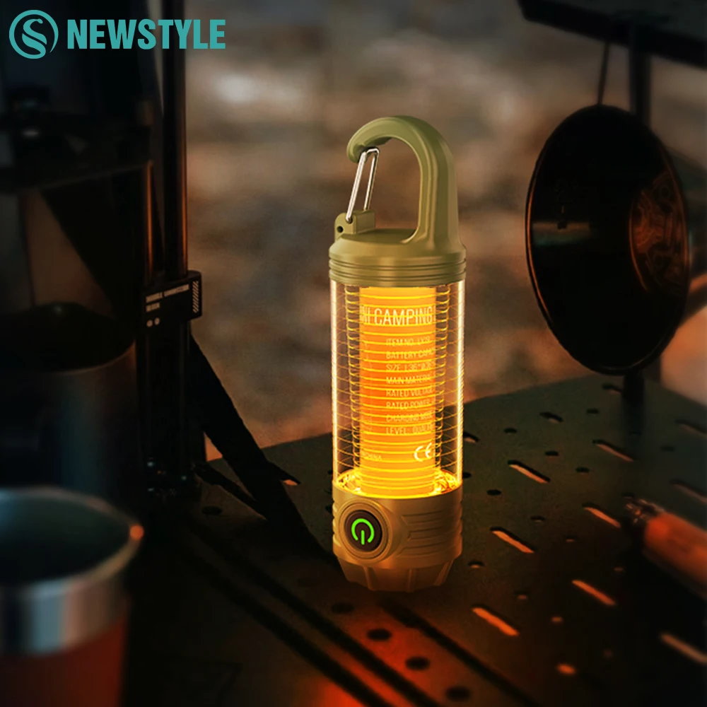 LED Multi Functional Outdoor Camping Light Rechargeable Flashlight Waterproof Night Lamp 6 Mode Emergency Lantern Camp Supplies