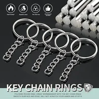 Silver Plated Metal Blank Keyring Keychain Split Ring Keyfob Key Holder Rings Women Men DIY Key Chains Key Ring Accessories 2