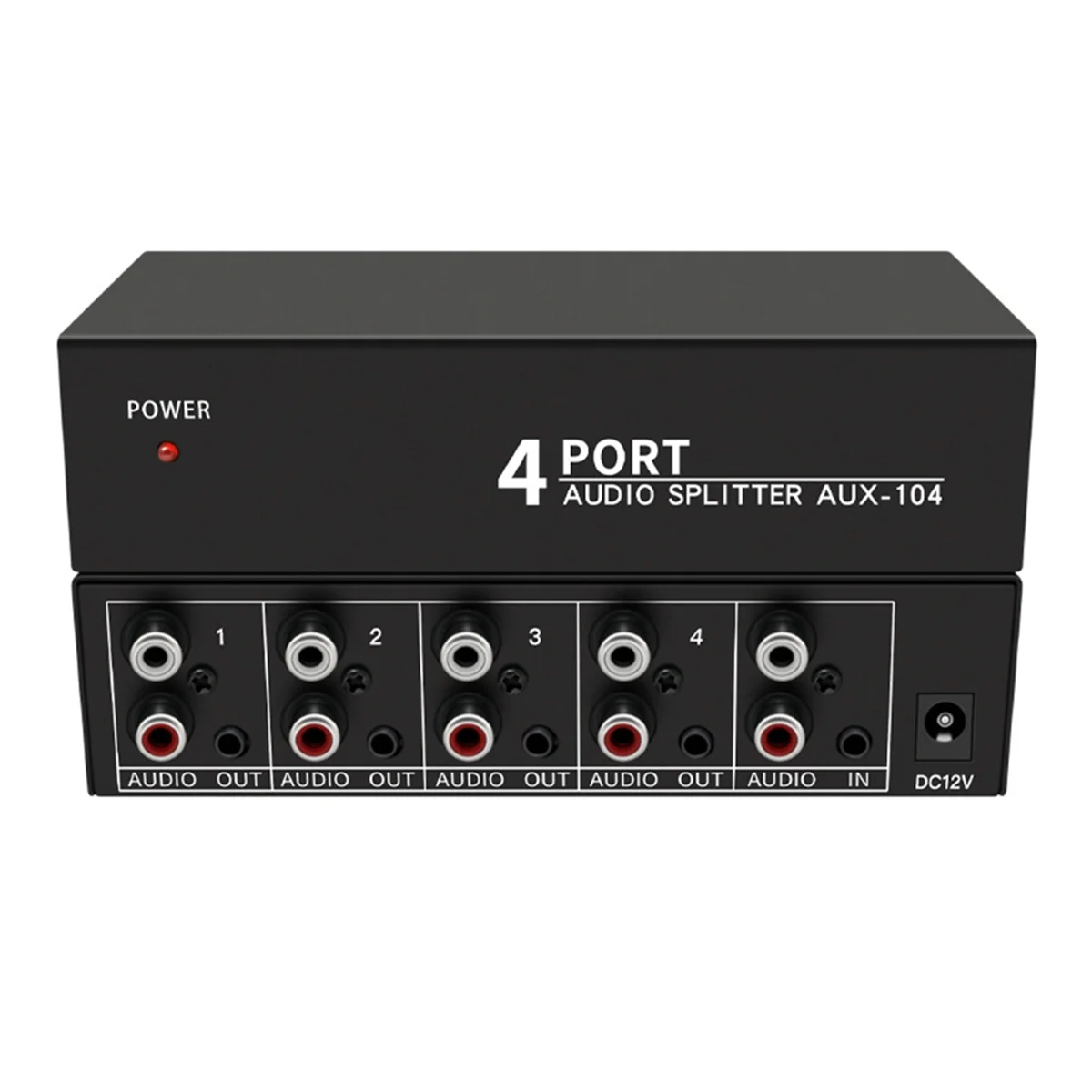4-Way RCA Stereo Audio Splitter with EU Plug