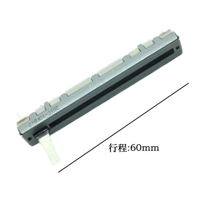 Japan 60mm 7.5 cm A20KX2 Linear Potentiometer ALPS Switch Mixer Fader 75MM Double A20K Handle Length 15MM