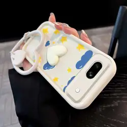 Yellow Star Phone Case Set with Lanyard and Craft Embellishments - Google Pixel 8 Pro (WHITE)