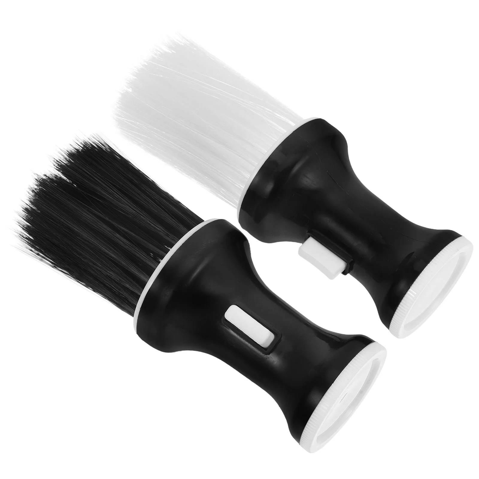 2 Pcs Black White Cleaning Brushes Neck Duster Barber Brush Hair Salon Supplies Wrap Styling Tools Talcum Filler Shredded