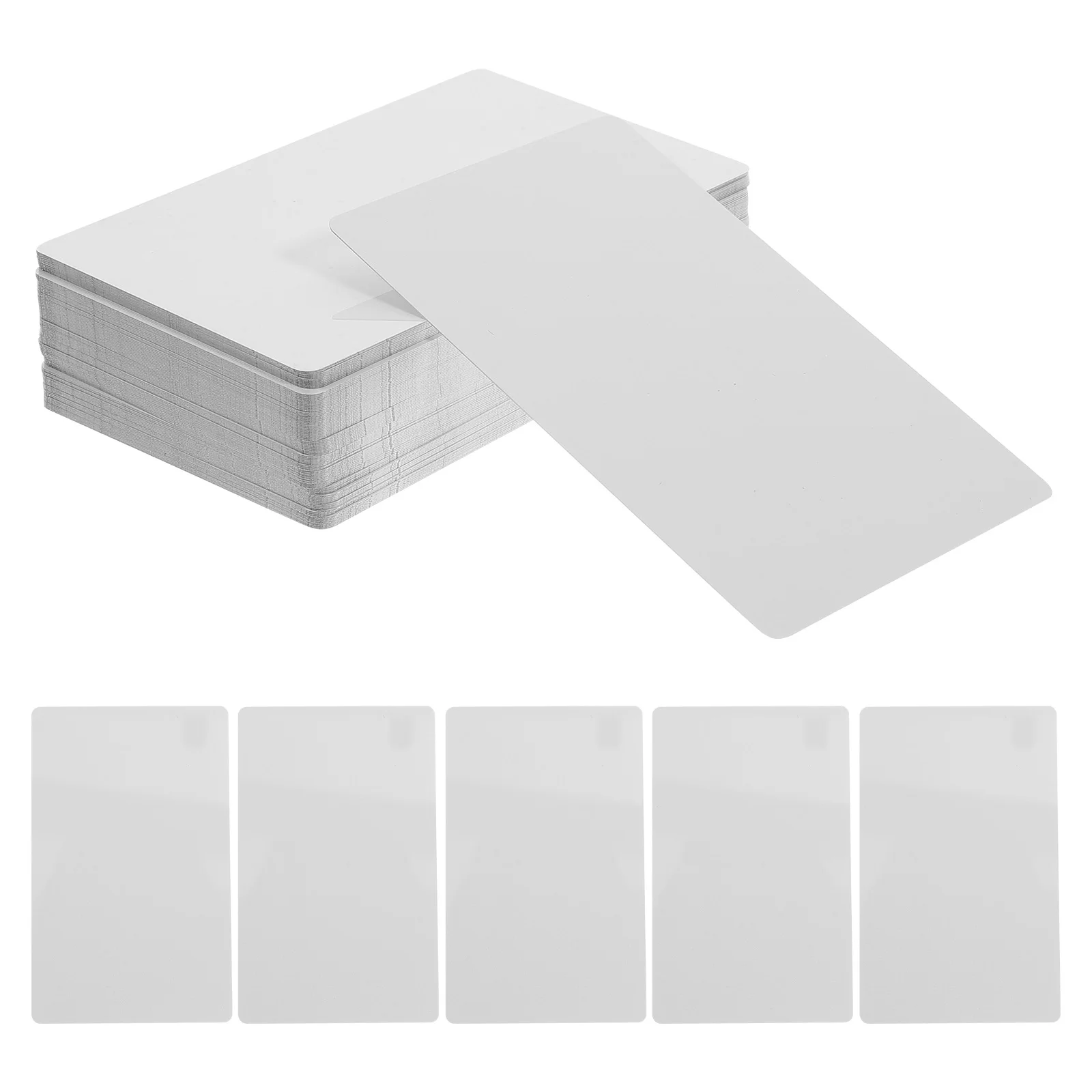 100 Pcs Blank Cards Sublimation Sublimation Business Card Aluminum Plate 8.4X5.6cm DIY Metal Name Lettering Engraving Name White