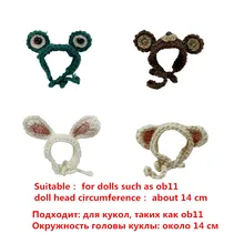 

New BJD 16cm Ob11 Doll Clothes Anime Theme Hat Animal Knitting Doll House Berets Doll Hats Universal Accessory Girls Gifts