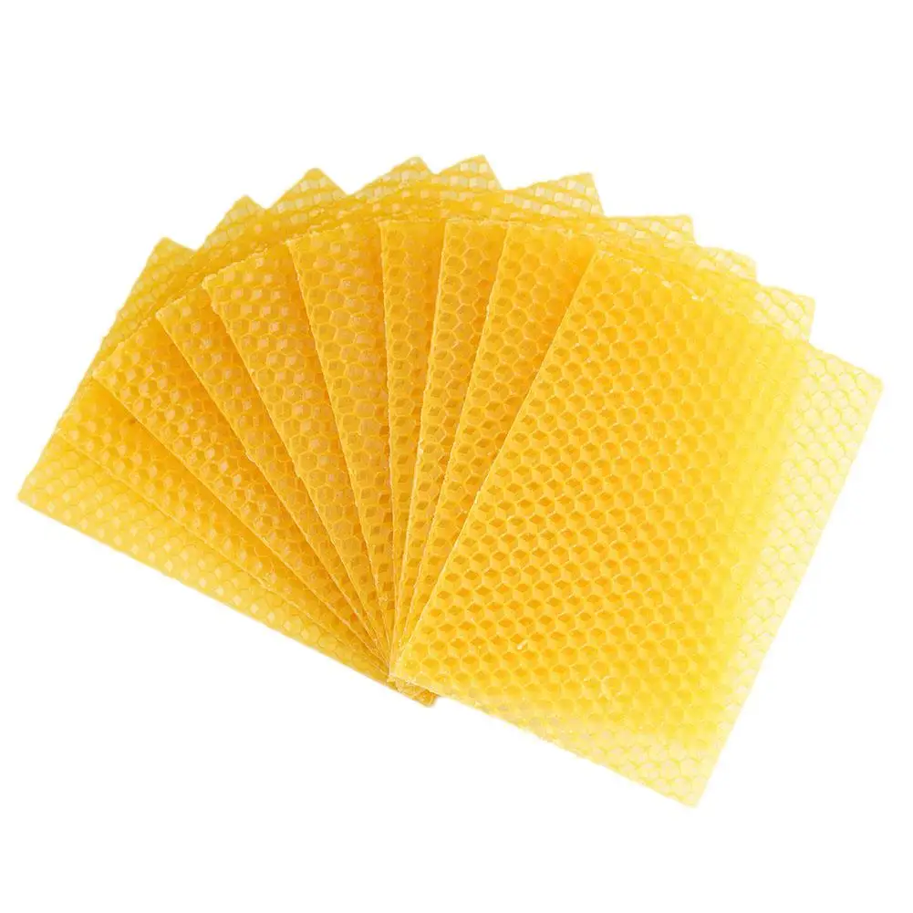 10Pcs Beeswax Sheets Candle Making Craft DIY Kits Honey Maker Full Beekeeping Candles Foundation Wax Honeycom Bees Sheets P9P5