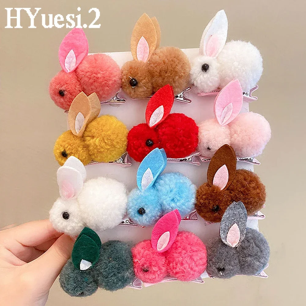 Winter-3D-Plush-Bunny-Hair-Clips-Sweet-Mini-Stuffed-Rabbit-Ears-Hair ...
