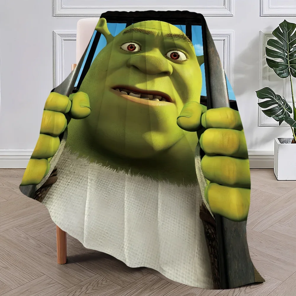 Cartoon S-ShrekS Cute Funny Blanket Plush Nap Sofa rug for Living Room Warm Office Bedroom Birthday Home Travel Kid Gifts 2