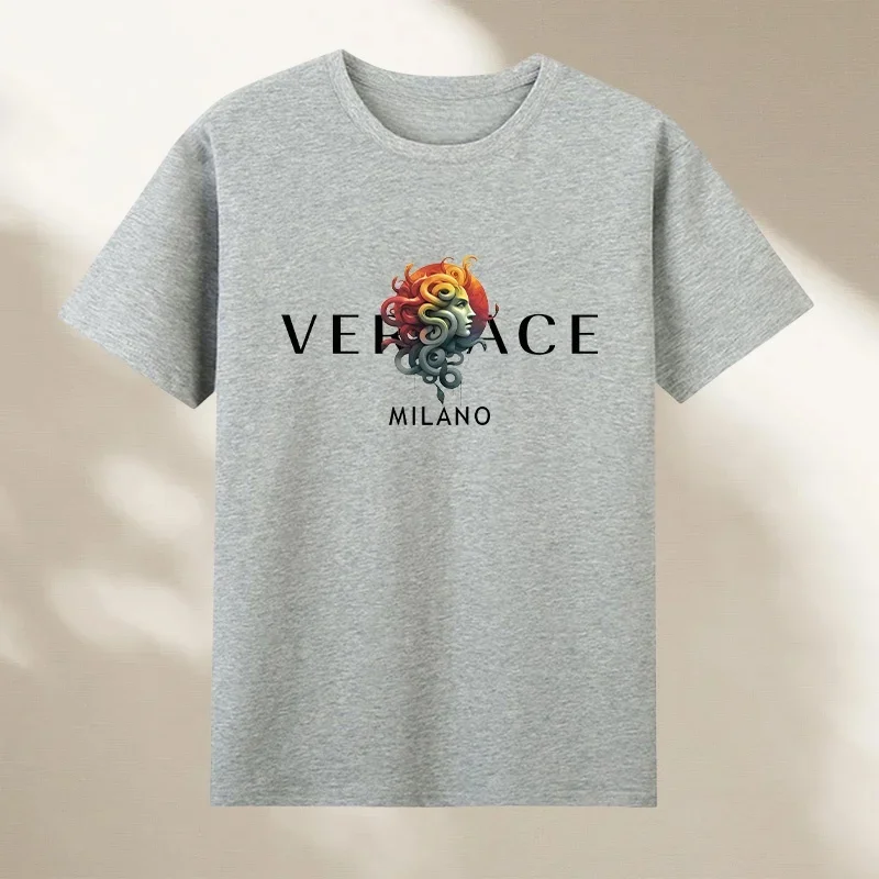Summer Pure Cotton Printing Men and Women Short-sleeved Skin-friendly and Soft Same Style