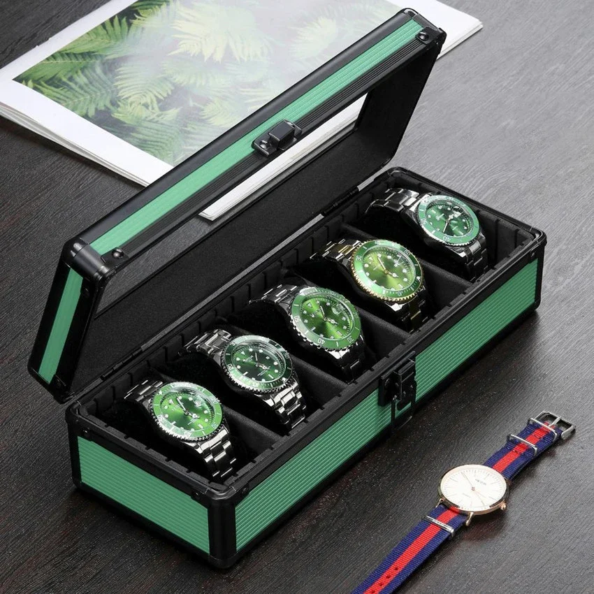 Aluminum Watch Display Case with 1/3/5 Slots, Portable Suitcase Organizer for Men &... - SKU WDC01721 - UGI Packaging