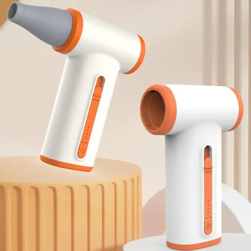 Multifunction 130000 Rpm Portable Rechargeable Mini Blower Dryer Cordless Hair Dryer Strong Wind Air Dusters for Cleaning