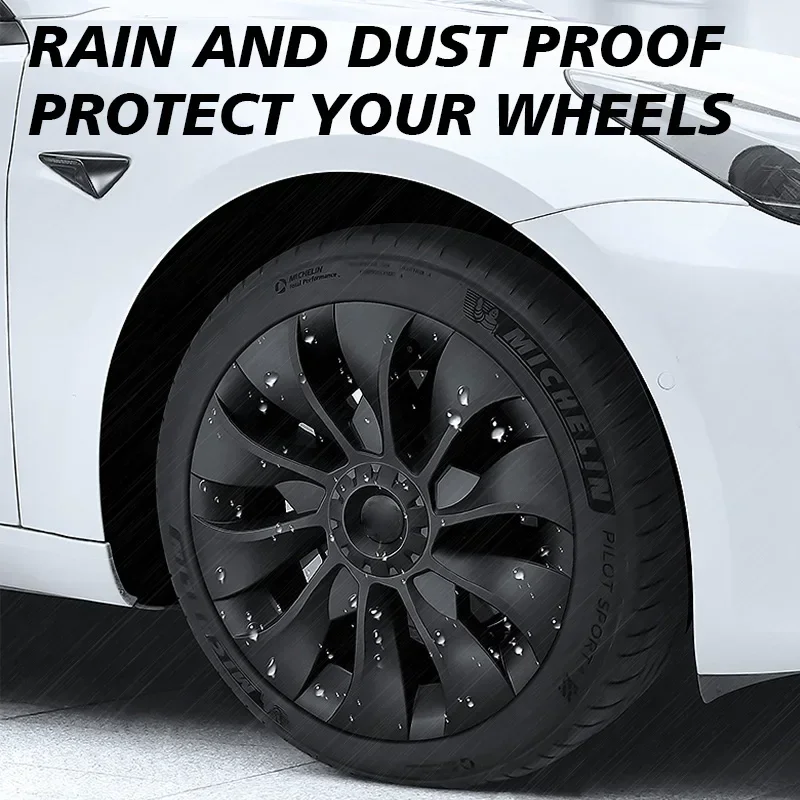 HubCap Car Replacement Performance Wheel Cover Cap Automobile Full Rim Cover Kits Part for Tesla Model 3 18 Inch-4PCS wheel hub covers wheel hub caps