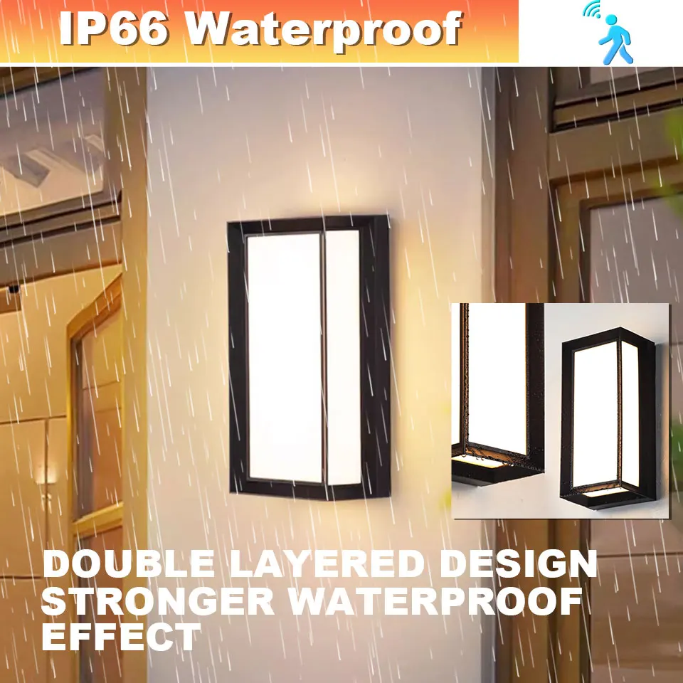 Wall lamp LED Wall Lights With Motion Sensor AC85-265V 16W/30W Waterproof Outdoor Indoor Decoration Living Room Porch Wall Lamps - Image 4