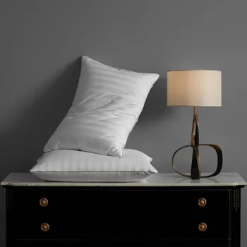 White Luxury Feather Down Fluffy Bed Pillows 500 Thread Count Queen Size Pillows Set of 2 Pack Machine Washable 100% Cotton Bre 6