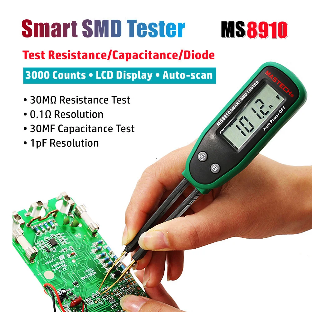 

MASTECH MS8910 умный SMD тестер с автоматическим сканированием сопротивления емкости диодов Многофункциональный тестер с функцией проверки непрерывности