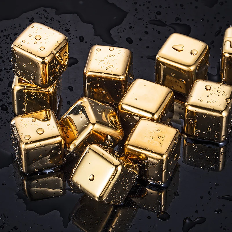 Reusable Stainless Steel Ice Cubes 304 Steel Chilling Stones for Whiskey Wine Beer Drink Bar Tool