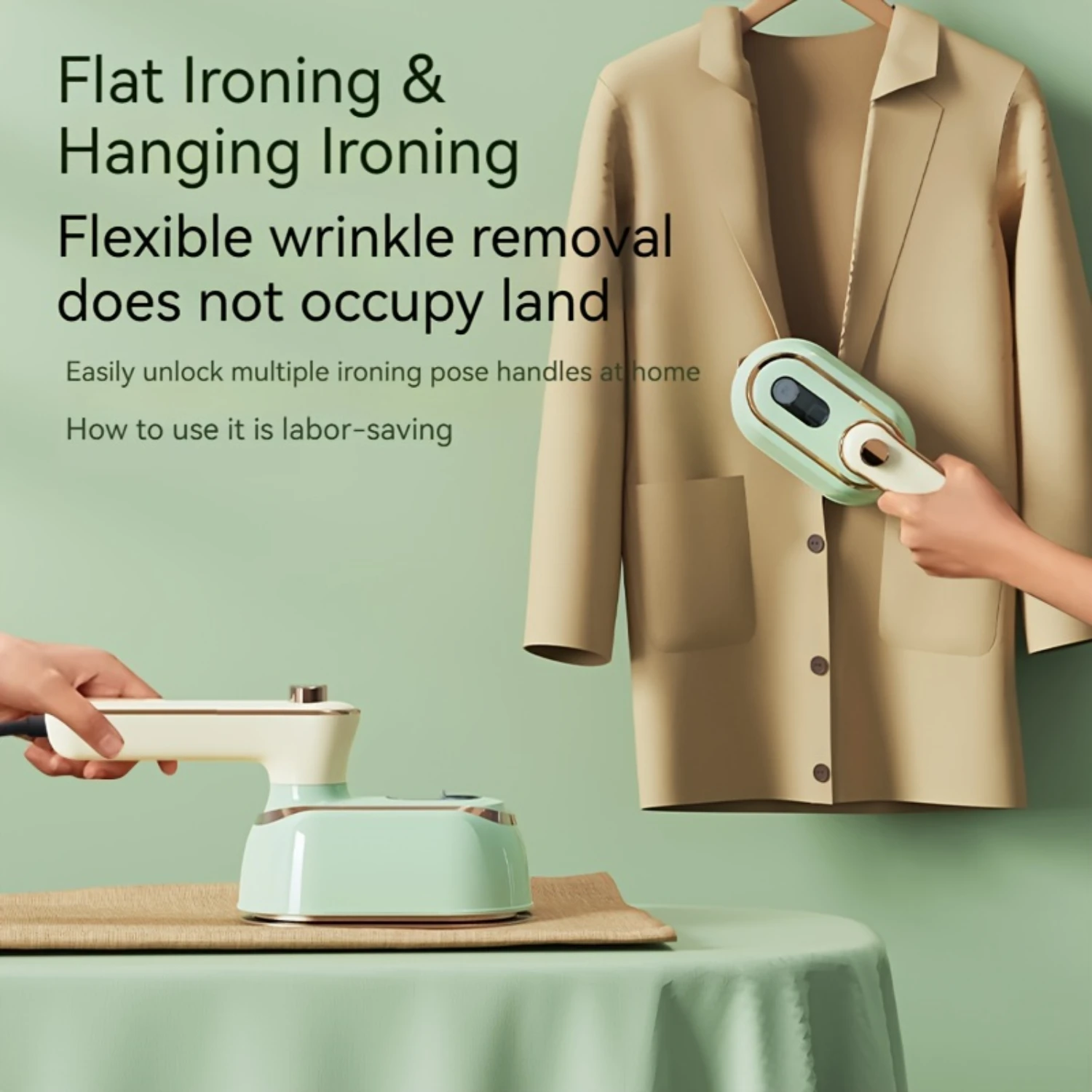 1pc, Portable Mini Ironing Machine-180&deg;Rotatable Handheld Steam Iron For Travel-Foldable And Professional Essential Cloth