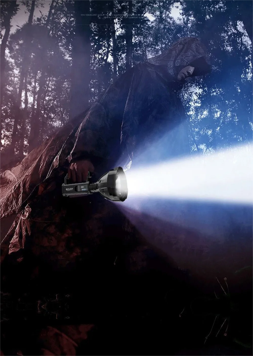 Description Picture 4 of itemHigh Power P150 XHP90 Handheld Flashlight Portable Ultra Powerful Lighting 2000M Spotlight Type C Rechargeable Searchlight Torch