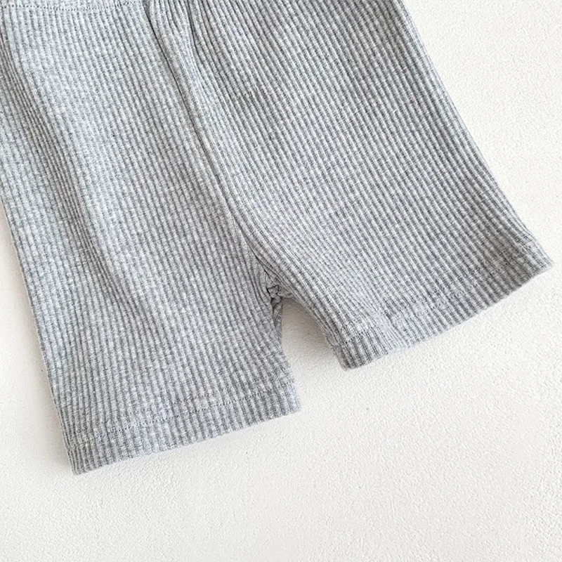 Baby Girls Shorts Ribbed Elastic Striped Trousers Pants Fashion Kids Casual Infant Clothing Korean Style Toddler Short 0-2Y casual shorts baby trousers