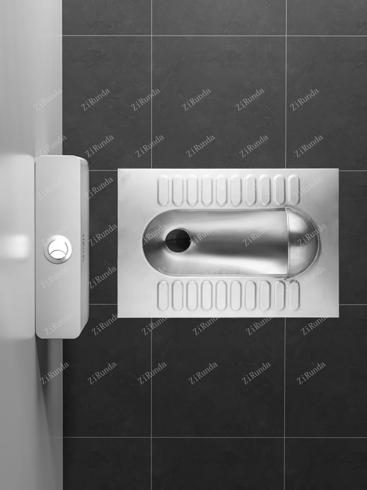 ~304 stainless steel squatting toilet deodorant bar KTV urinal toilet squatting pit water tank set 3