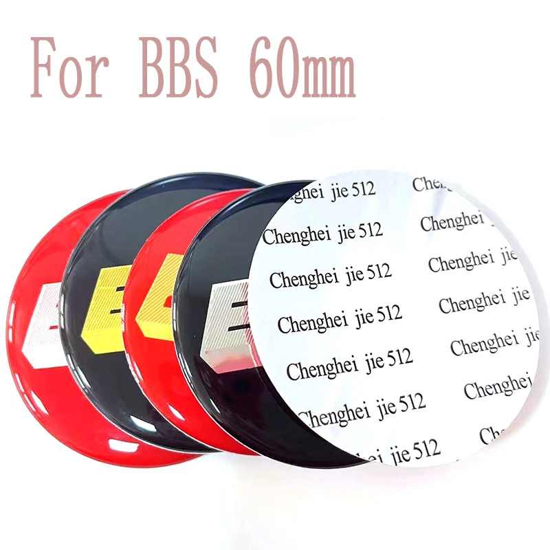 4 Pz/Set 60Mm Nero Argento Rosso Oro Per Bbs Logo Car Wheel Center Hub Cap Emblem Badge Stickers Per Bbs Styling Trim Accessori