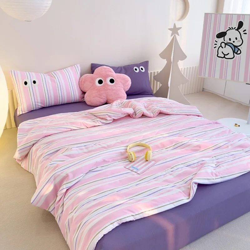2025 new dopamine washed cloud cotton big eye series summer quilt four-piece three-piece set single piece summer quilt cool summer quilt summer quilt set