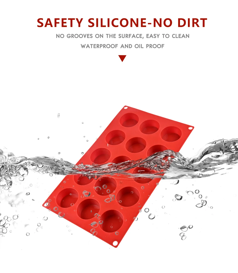 Description Picture 6 of itemHalf Ball Flat Cylinder Silicone Mold For Baking Halfspere Ball Chocolate Cookie Sandwich Muffin Cupcake Brownie Cake Pudding