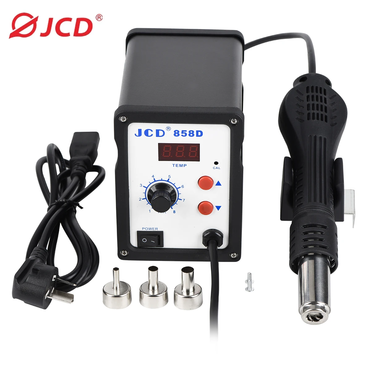 Hot Air Gun Soldering Station Heat Gun JCD Hot air gun 858D 2 in 1 soldering station 700W 110V 220V BGA Rework SMD SMT welding repair tool Heat gun LED Digital Solder