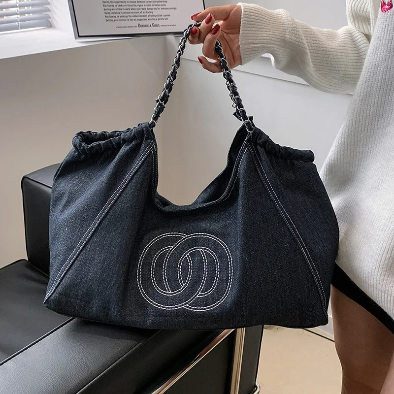 2023 New Unisex Travel Bag Fashion High Quality Denim Durable Luggage Storage Bag Versatile Large Capacity Portable Handbag