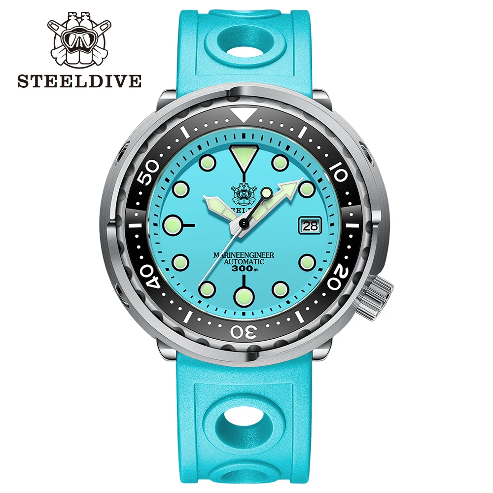Steeldive SD1975 Turquoise Dial Ceramic Bezel 300m Waterproof Stainless