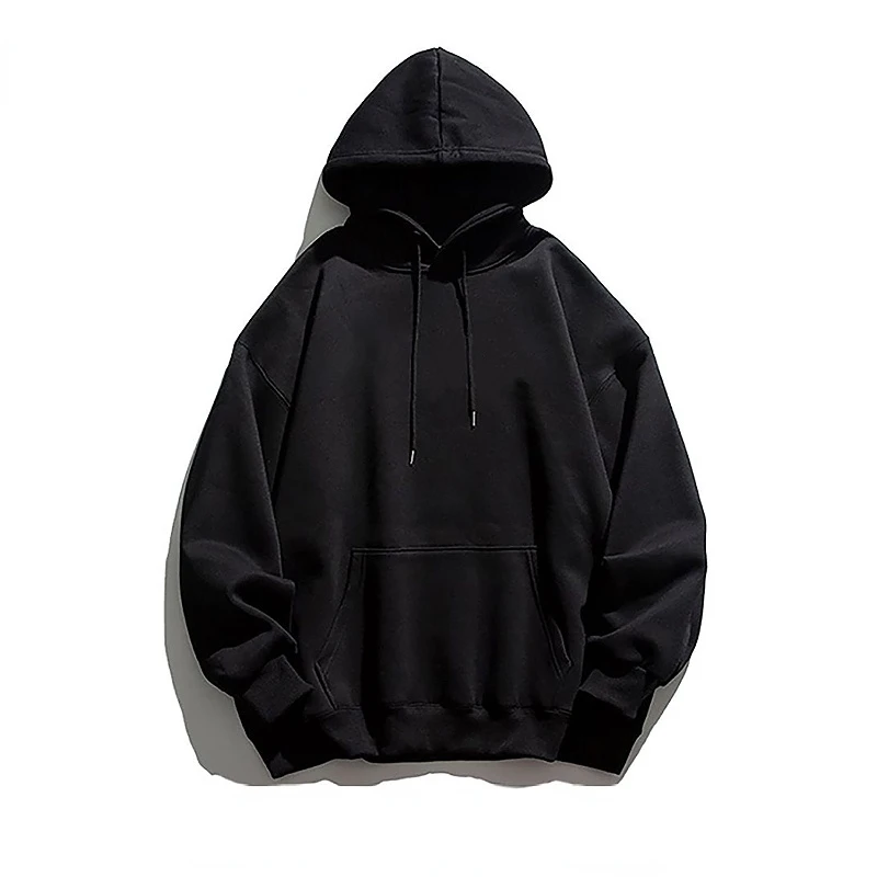 

Men's Warm Large Hoodies Sweatshirt Solid Color Drop Shoulder Korean Men's Hooded Pullover Thickened Men's Clothing