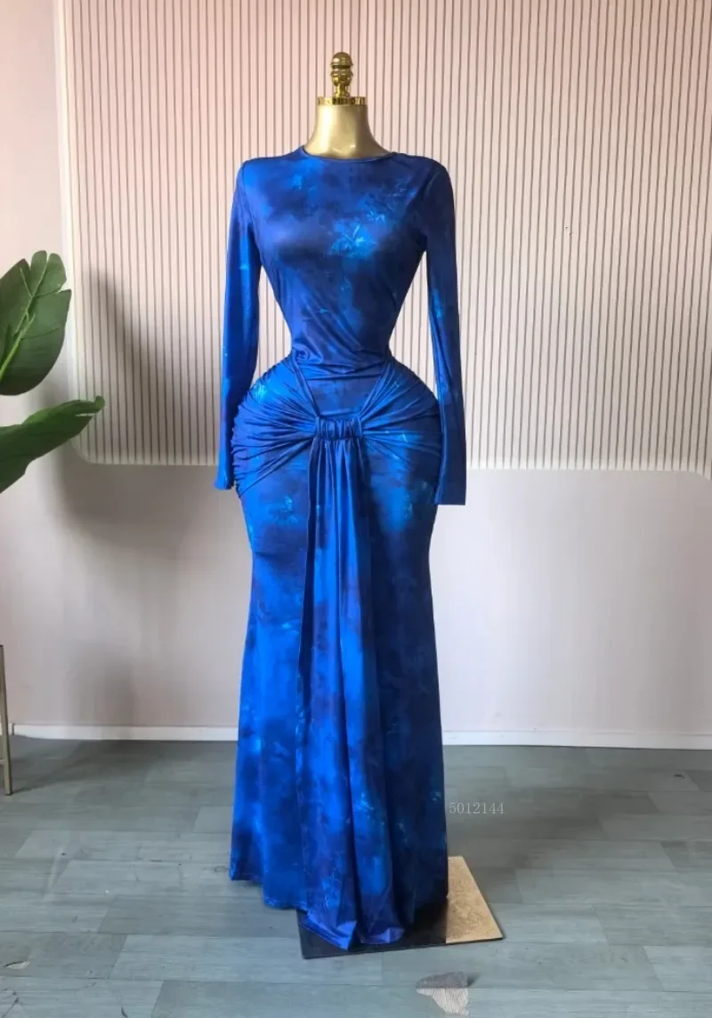 فستان ماكسي حرير مطبوع فاخر