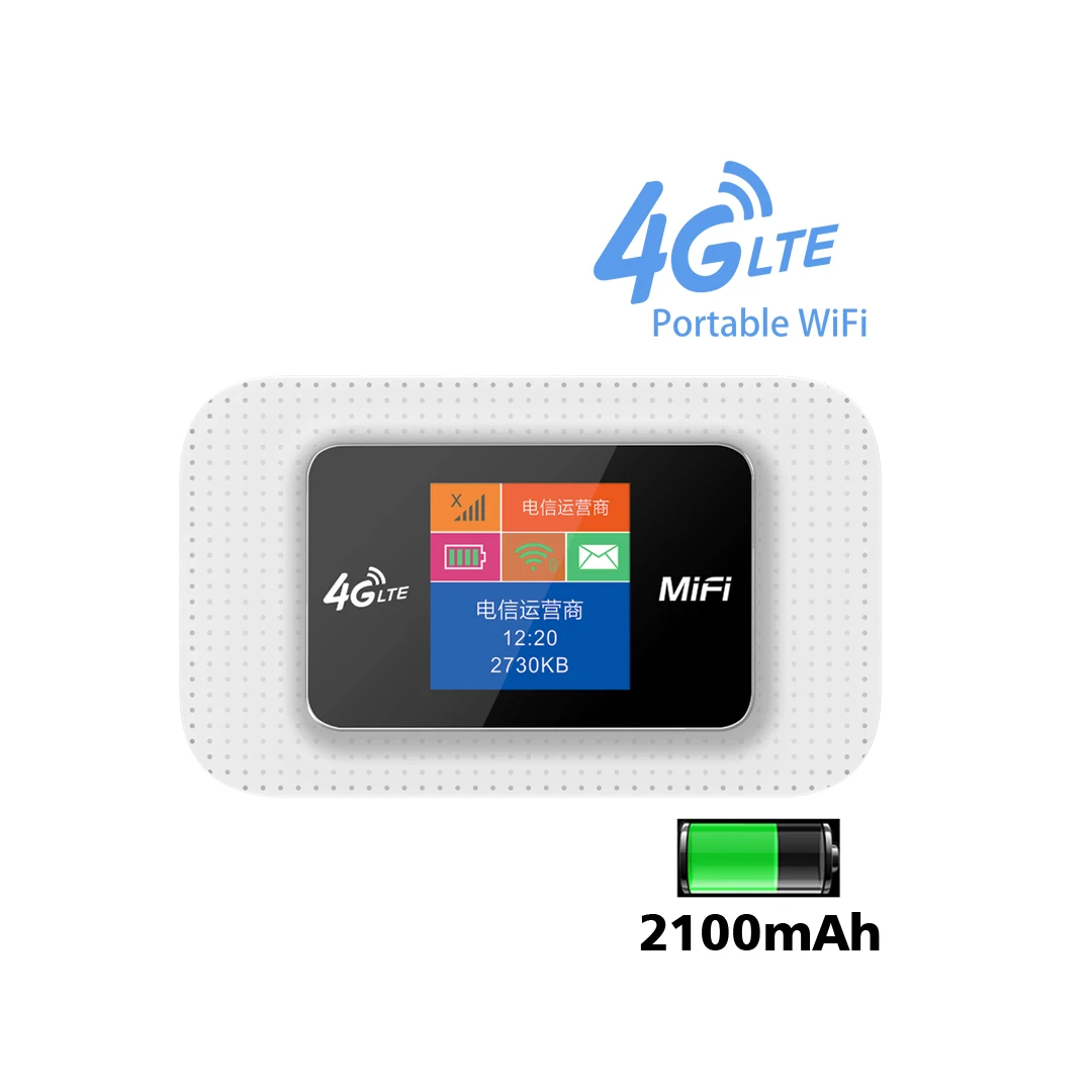 4G Pocket Wifi Router Modem Wifi Sim Card, Hotspot Wifi Mobile 150Mbps 2100Mah Batteria Travel Partner Wireless