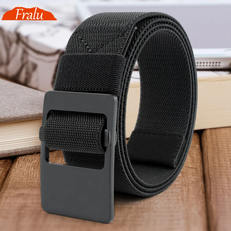 

FRALU New Nylon Belt Metal Buckle Adjustable Belts For Men Military Combat Elastic Belts High Quality Wear-resistant