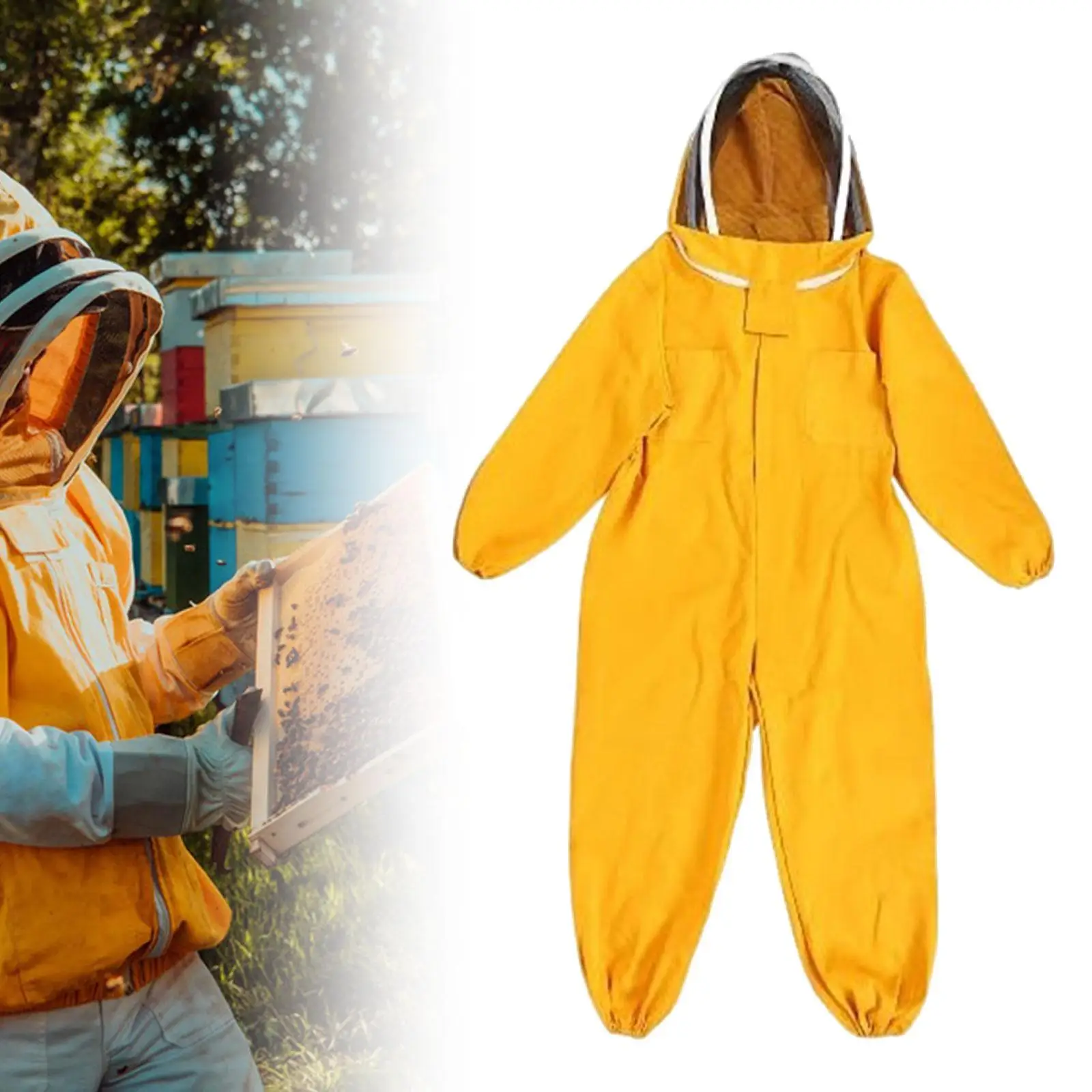 Beekeeping Suit with Veil Hood Women Farm Visitors Full Body Bee Suit