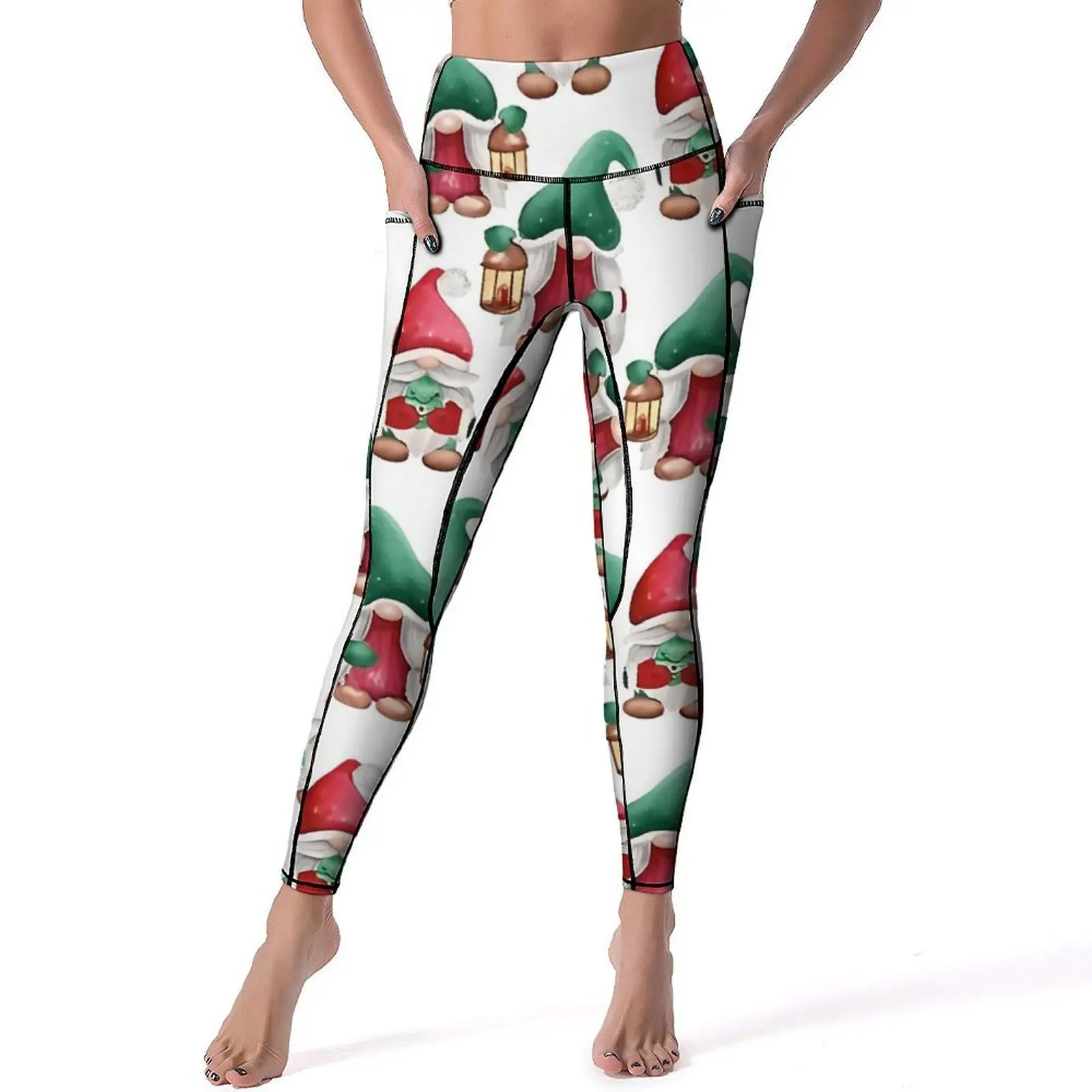 Legging De Noël Pour Femme - Taille Haute, Thermique, Motif Festif - Pour Yoga, Sport, Sorties Hiver - Confortable Et Chaud - 7