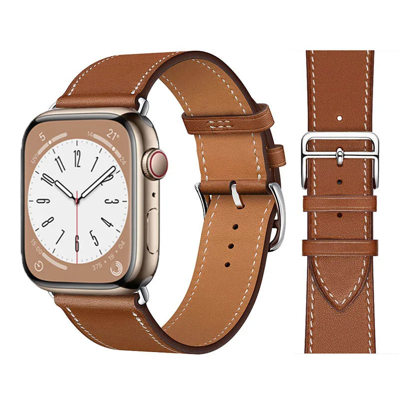 Premium Leather Strap for Apple Watch - Elegant and Durable Bracelet Correa
