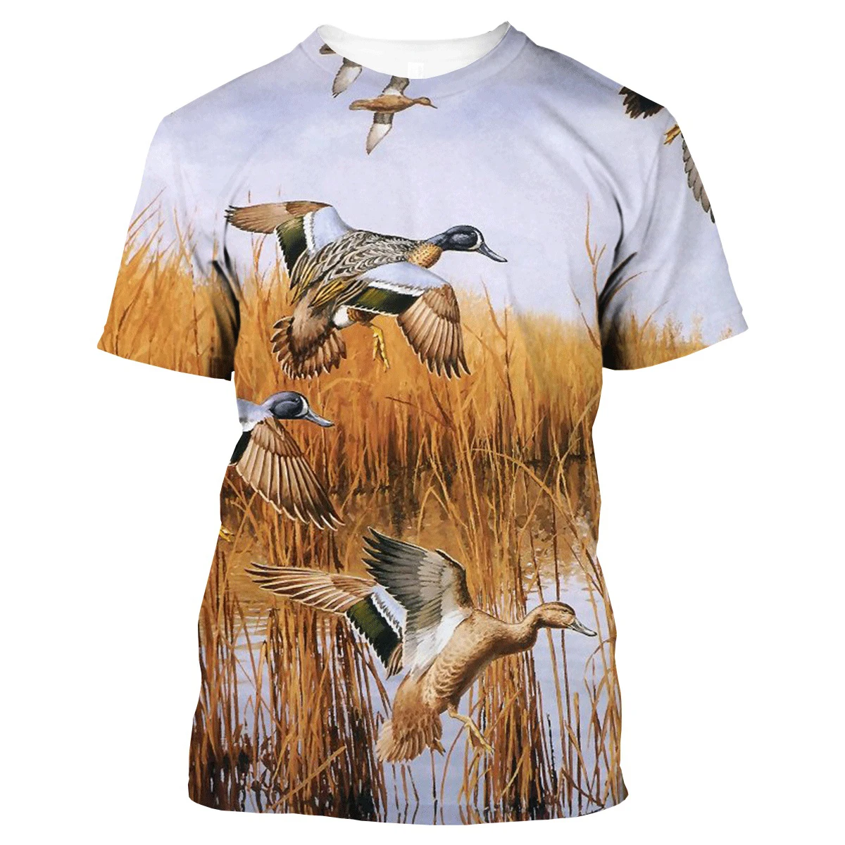 

Мужская футболка с 3D принтом, Новинка лета 2023, модная повседневная футболка унисекс с короткими рукавами для охоты и дикой утки, одежда