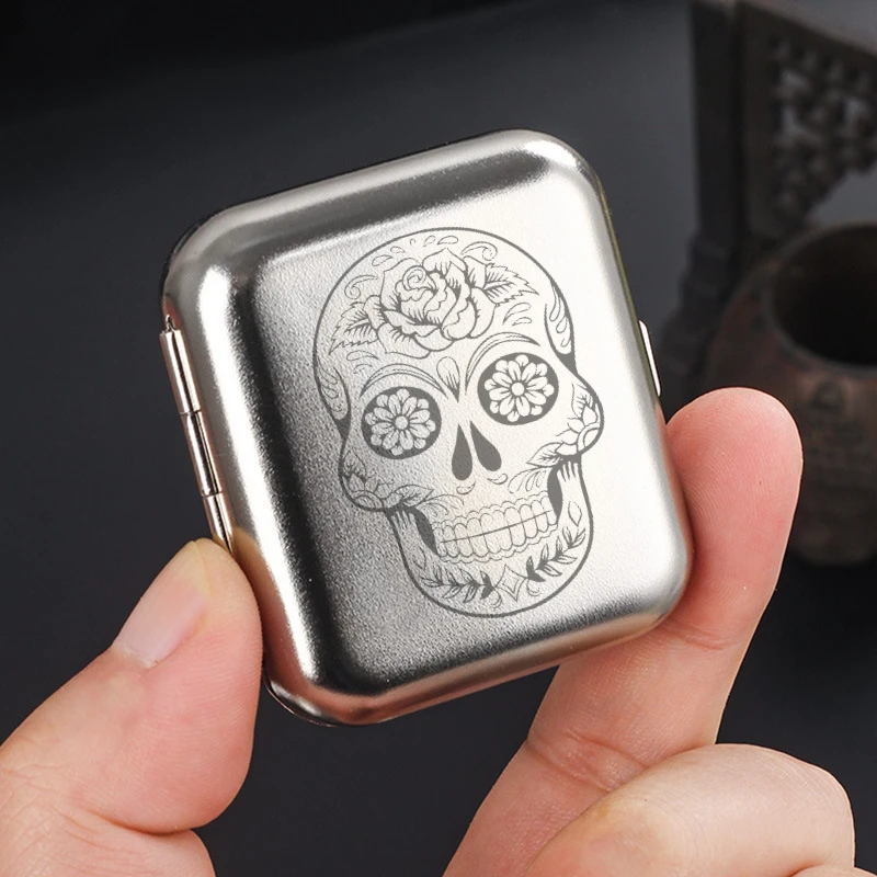 Portable Ashtray 1pc Metal Pocket Ashtray Windproof Ashtray With Lid Stainless Steel Car Ash Tray For Car car ashtray portable ashtray