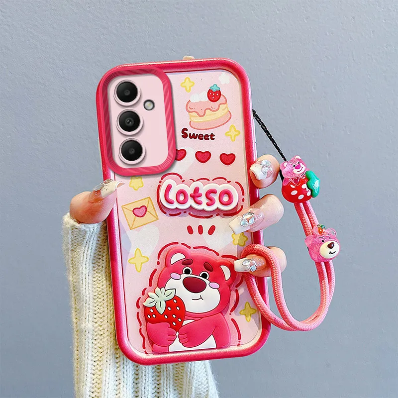 thumbnail image 1 of Lotso-funda de teléfono para Samsung Galaxy A10S, A31, A32, A33, A34, A35, A30, A50, A51, A52s, A53, A54, A55, M12, M13, 5G, Kuromi, correa para la muñeca, 1 of 5