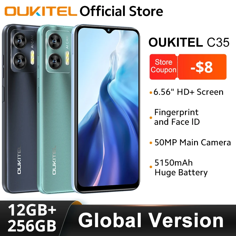OUKITEL C35 スマートフォン グローバルバージョン 6.56 インチ