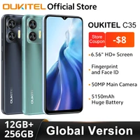 OUKITEL C35 Smartphone Global Version 6.56'' HD+ Display 12GB RAM 256GB ROM MTK Unisoc T616 Octa Core 50MP Rear Camera 5150mAh 1