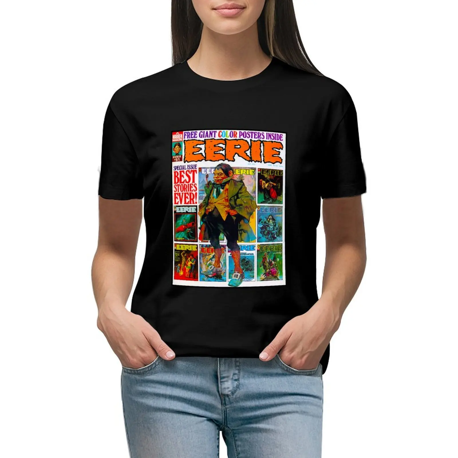 

ANOTHER FANTASTIC VINTAGE EERIE #51 MAGAZINE COVER! T-shirt oversized plus size tops tops t shirt for Women