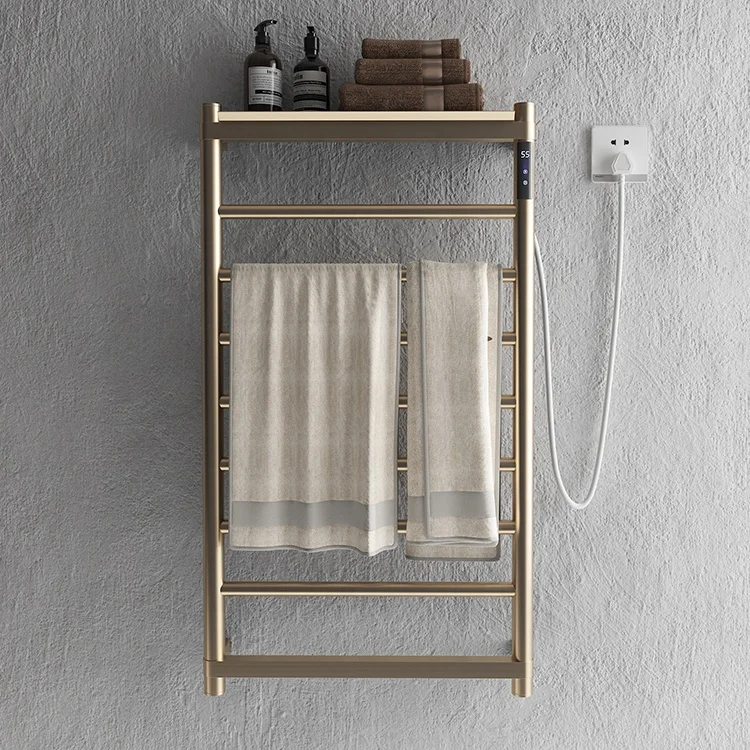 Description Picture 3 of itemModern Electric Towel Rack, Brushed Gold PVD Heated Towel Rails, Bathroom Radiators, Warmer
