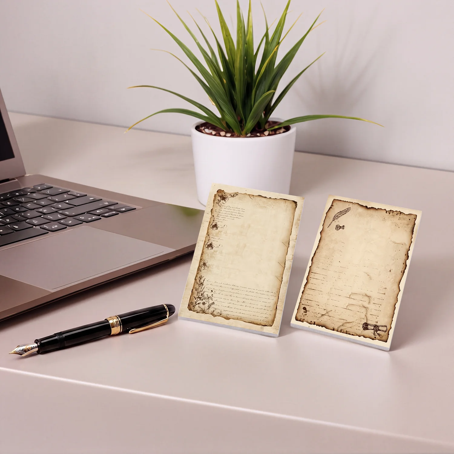 2 pcs Vintage Style Sticky Notes, 100 Sheets Total, 100 x 70 mm / 3.93 x 2.75 Inch, Self-Adhesive Reminder Notes for Office - 4