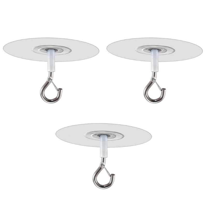 

3PCS Adhesive Ceiling Hooks No Drill Hanging Hook for Hanging Plant Lanterns