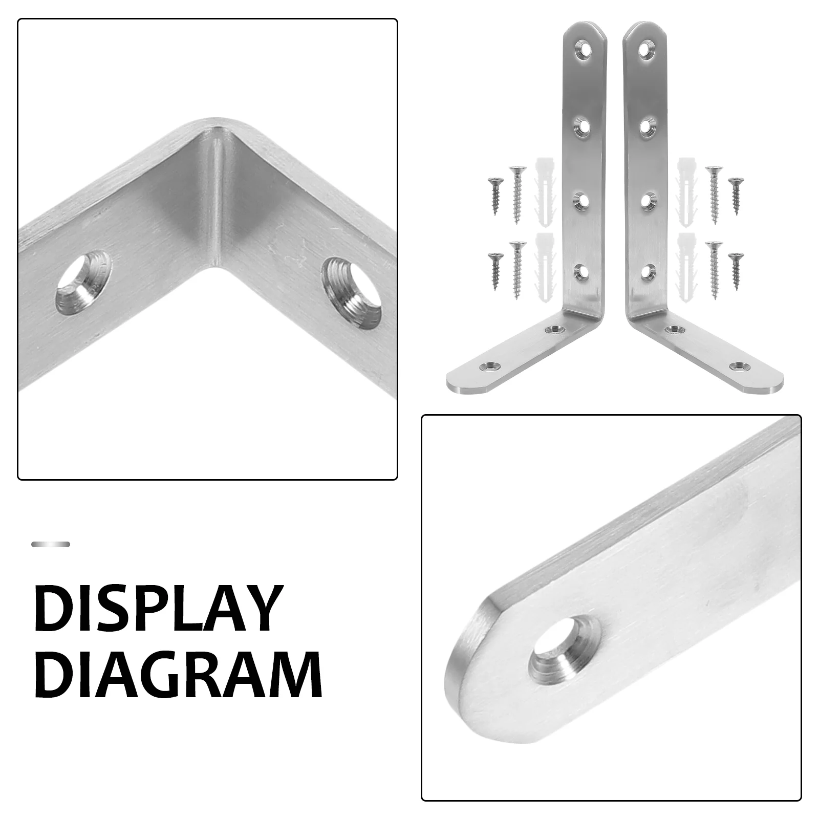 2 Pcs Chain Anti-tip Kit Baby Proofing Furniture Anchor Secure to Wall Angle Brackets for