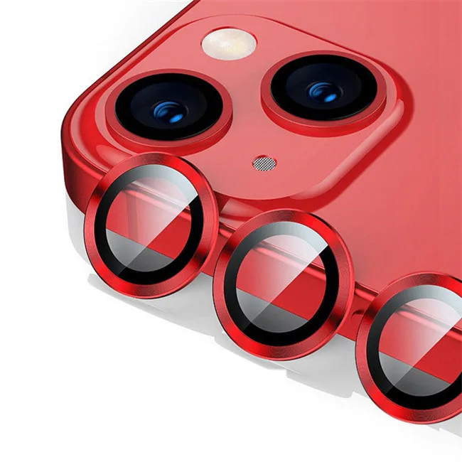 Metal Ring Camera Protectors with Lens Glass Film Cover